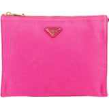 Prada Canapa Cotton Triangle Pouch Bag