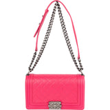 Chanel Quilted Lambskin Single Flap  Boy Crossbody Bag