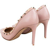 Valentino Pink Grained Calfskin Rockstud Pumps (38,5)