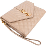 Saint Laurent Chevron Grain de Poudre Matelassé Pouch Bag