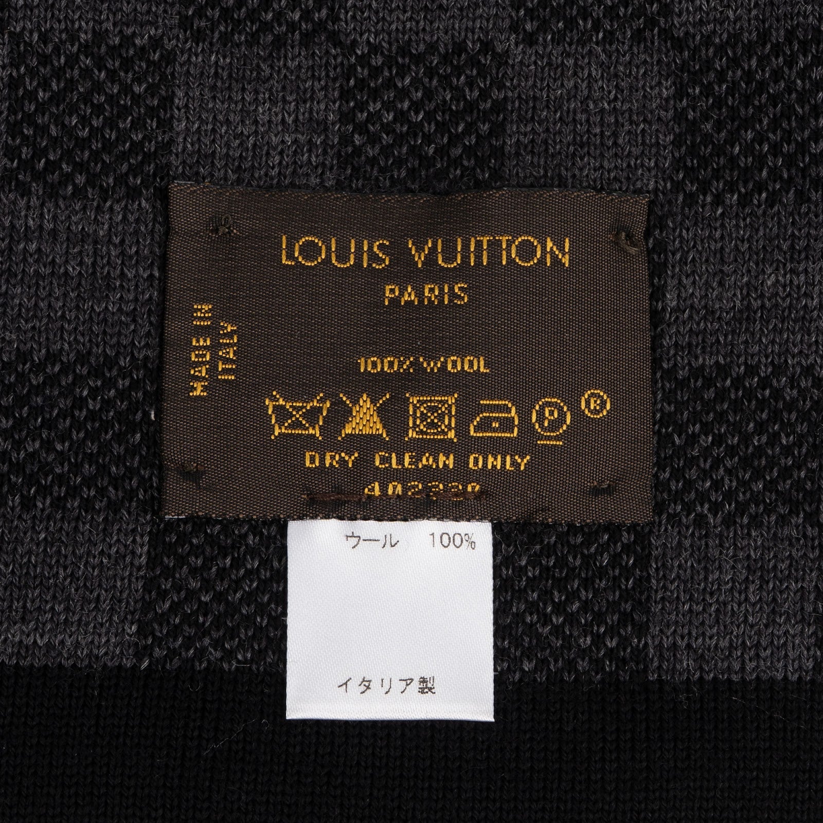 [🔄️B06 / F27] Louis Vuitton Wool Monogram Petit Damier Schal Scarf - vintageandkickz