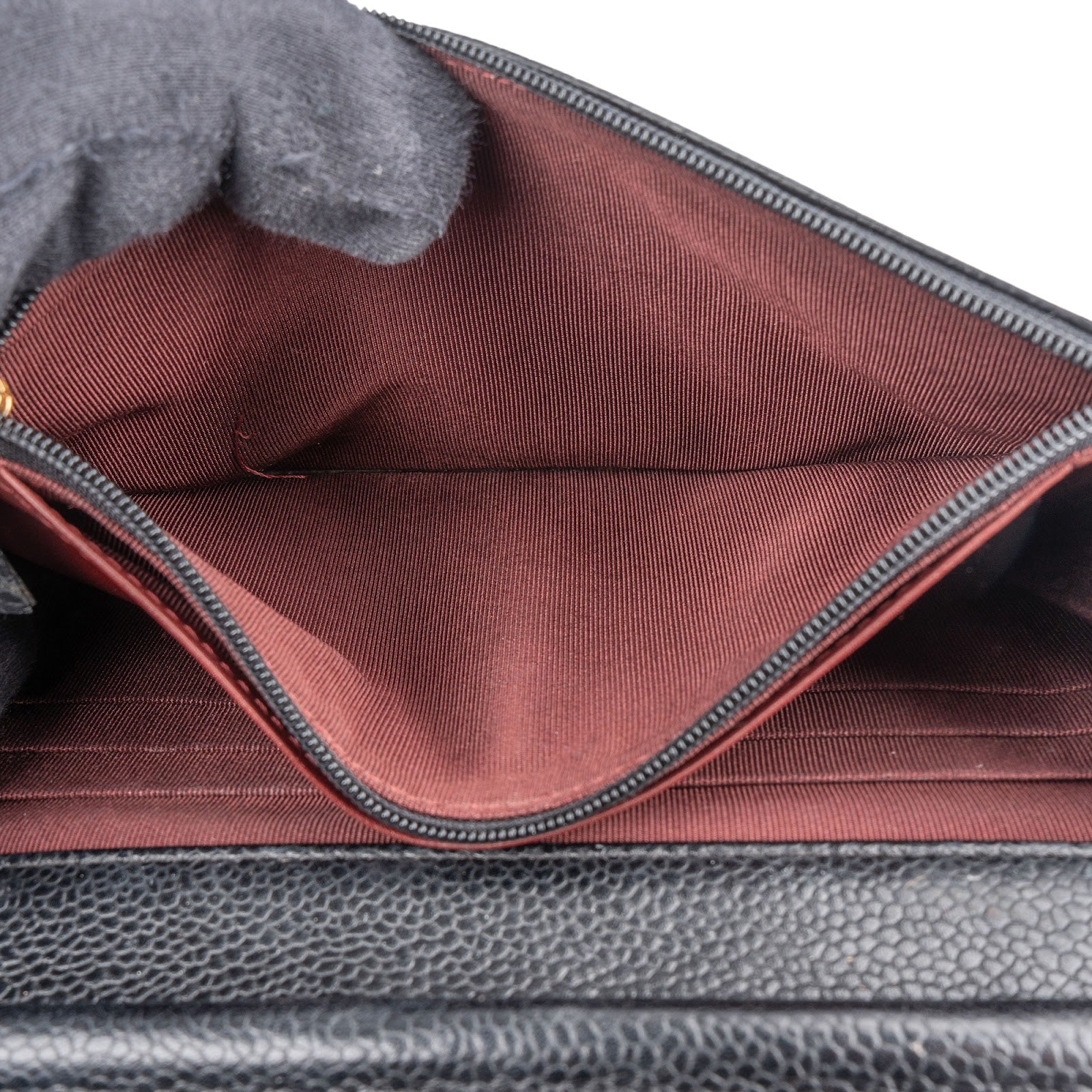 Chanel Quilted Caviar Leather Wallet On Chain Crossbody Bag - vintageandkickz