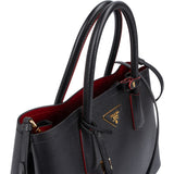 Prada Black Saffiano Leather Double Handbag