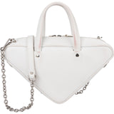 Balenciaga White. Leather Triangle Duffle S Crossbody Handbag