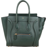 Celine Drummed Calfskin Mini Luggage Tote Handbag