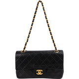 Chanel Quilted Lambskin 24K Gold Small Double Flap Shoulder Bag