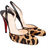 Christian Louboutin Multicolor Leather Leopard Calf Hair Slingback Pumps (36,5)