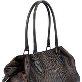 Fendi Croc-Embossed Leather Tote Shoulder Bag