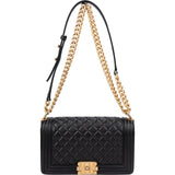 Chanel Quilted Lambskin Single Flap Medium Boy Crossbody Bag