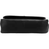 Chanel Quilted Lambskin Half Moon 24K Gold Double Flap Shoulder Bag