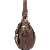 Prada Vitello Daino Leather Ruched Hobo Shoulder Bag
