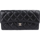 Chanel Quilted Caviar Leather Classic Flap Wallet