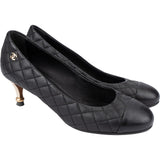Chanel Black Quilted Leather Cap Toe Pumps (36,5)