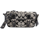 Coach Monogram Signature  Double Buckle Flap Mini Crossbody Bag