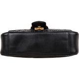 Gucci Black Quilted Leather Marmont GG Flap Crossbody Bag