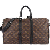 Louis Vuitton Monogram Macassar Keepall 45 Bandoulière Travel Bag