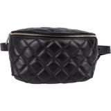Chanel Black Quilted Lambskin Uniform Leather Belt Bag