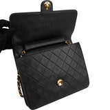 Chanel Quilted Lambskin Small 24K Gold Single Flap Shoulder Bag