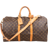 Louis Vuitton Monogram Canvas Keepall 50 Bandoulière Travel Bag