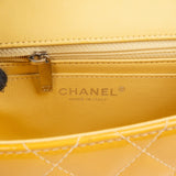 Chanel Quilted Patent Leather Palladium Mini Square Single Flap Crossbody Bag