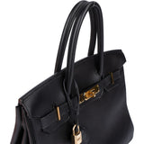 Hermès Noir Swift Leather Birkin 30 Handbag - vintageandkickz