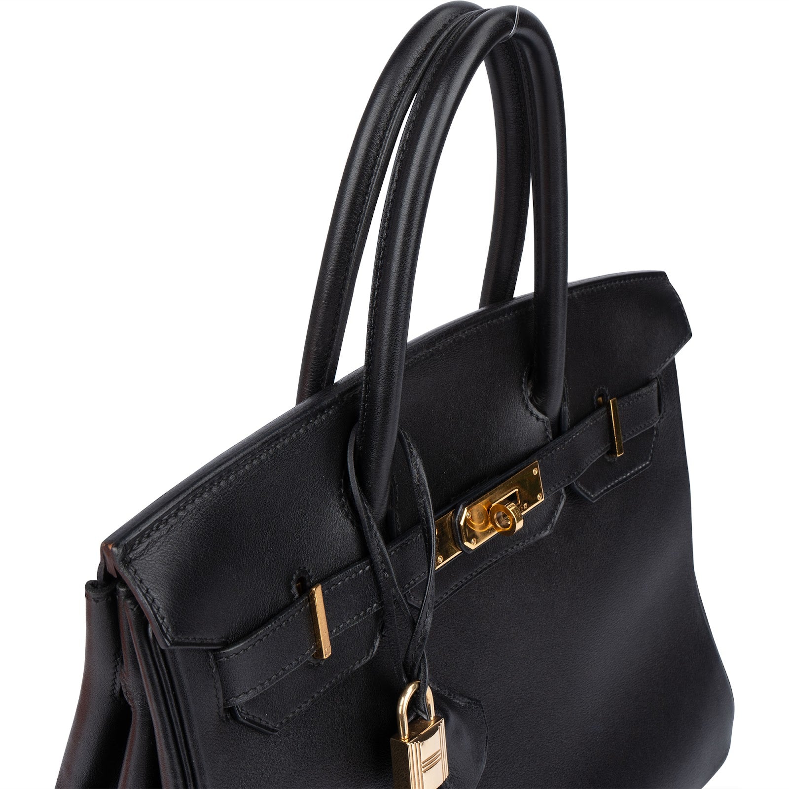 Hermès Noir Swift Leather Birkin 30 Handbag - vintageandkickz