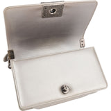 Chanel Metallic Chevron Caviar Leather Boy Single Flap Crossbody Bag