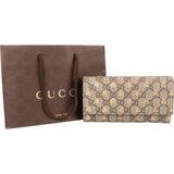 Gucci Monogram GG Supreme Bee Print Continental Wallet
