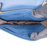 Gucci Pebbled Leather Interlocking GG Wallet On Chain Crossbody Bag