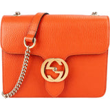 Gucci Pebbled Calfskin Interlocking GG Small Shoulder Crossbody Bag