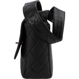 Chanel Quilted Leather Palladium Messenger Shoulder Bag