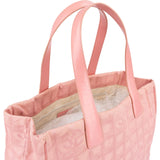 Chanel Pink Nylon Monogram New Travel Line Tote MM Shoulder Bag