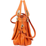 Chloé Orange Leather Paraty Handbag