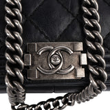 Chanel Quilted Calfskin Boy Single Flap Crossbody Bag