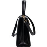 Salvatore Ferragamo Black Leather Gancini Top Handle Handbag