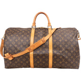 Louis Vuitton Monogram Canvas Keepall 55 Bandoulière Travel Bag