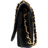 Chanel Quilted Lambskin Half Moon 24K Gold Single Flap Shoulder Bag