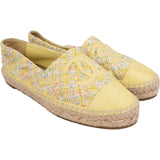 Chanel Tweed Leather Espadrilles Shoes (37)