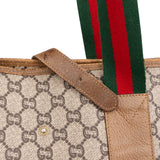Gucci Monogram GG Supreme Canvas Vintage Large Web Shopper Shoulder Bag
