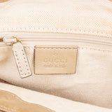 Gucci Monogram GG Canvas Metallic Leather Sukey Handbag