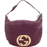 Gucci Grained Leather Interlocking G Britt Hobo Shoulder Bag