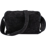 Chanel Quilted Suede Palladium Camera Crossbody Bag