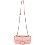 Gucci Pink Leather GG Marmont Matelassé Shoulder Crossbody Bag