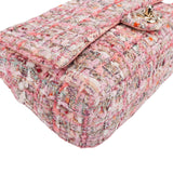 Chanel Tweed Pearl Handle Single Flap Crossbody Bag