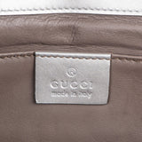Gucci Metallic Silver Leather Crystal GG Broadway Clutch