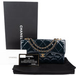 Chanel Quilted Patent Leather Single Flap Crossbody Bag - vintageandkickz