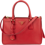 Prada Red Saffiano Leather Galleria Handbag