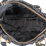 Prada Black Nappa Leather Gauffre Satchel Handbag