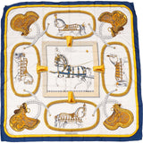 Hermès Grand Apparat Silk Carre 90 Scarf Tuch