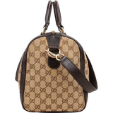 Gucci Monogram GG Canvas Web Boston Handbag